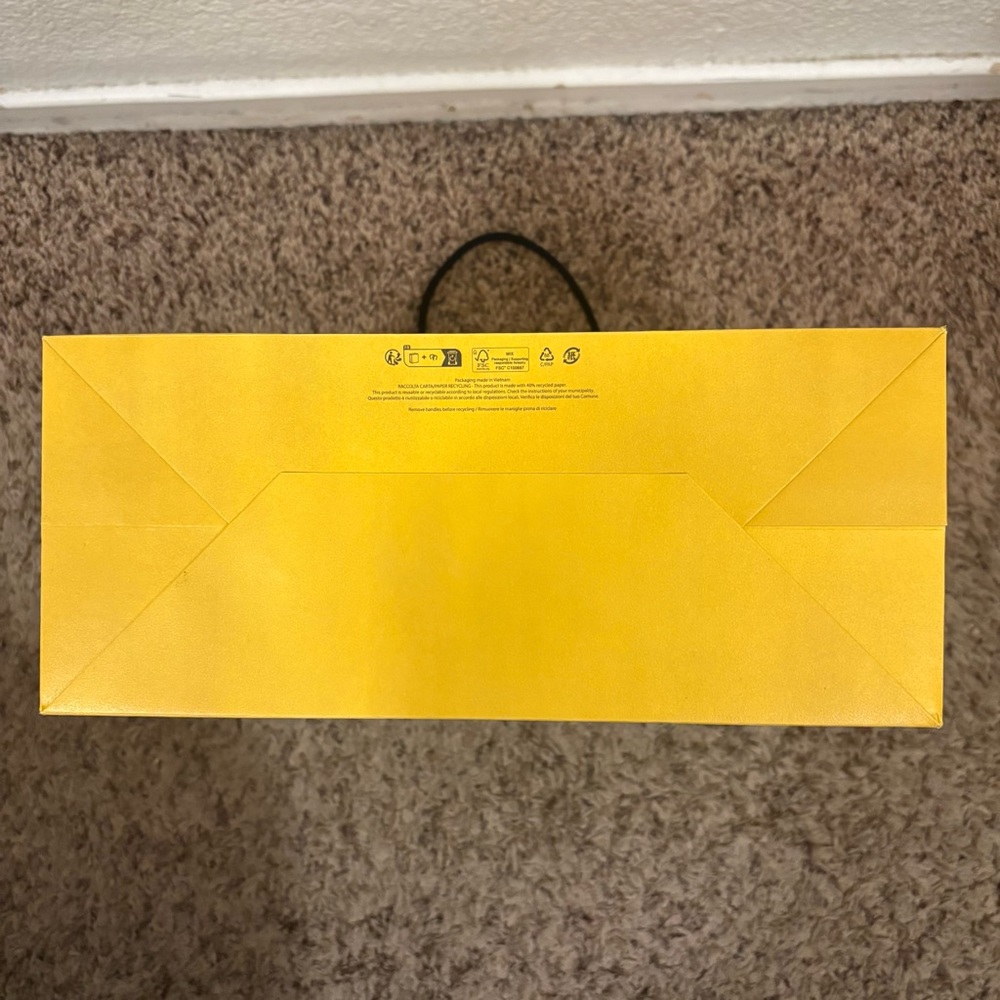 FENDI Roma Yellow Luxury Shopping Bag Medium Designer Gift - Picture 4 of 5